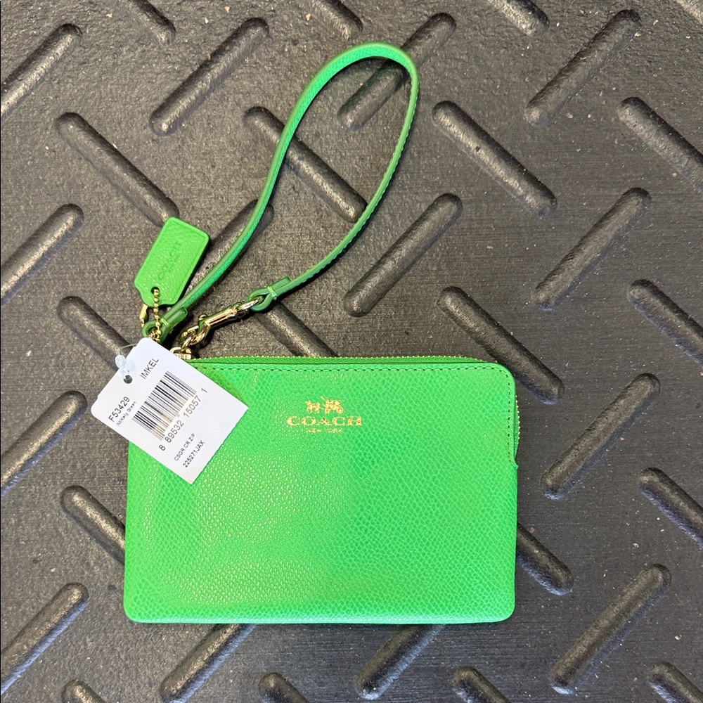 Coach Green Wristlet Clutch